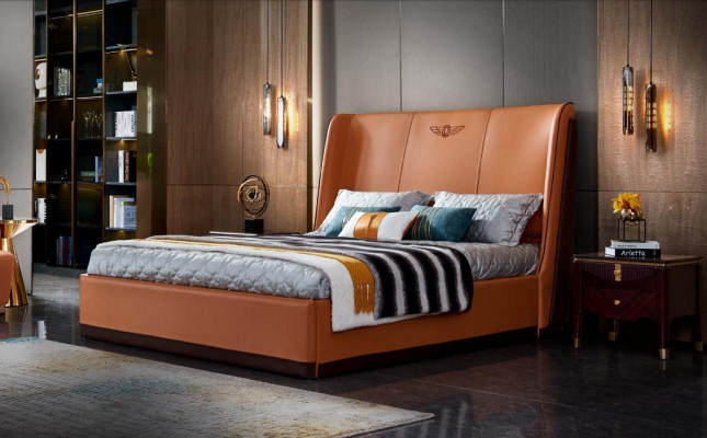 Bett Orange Schlofkummer Nei Kreativ Modern Design Miwwelen Holz Luxus Better