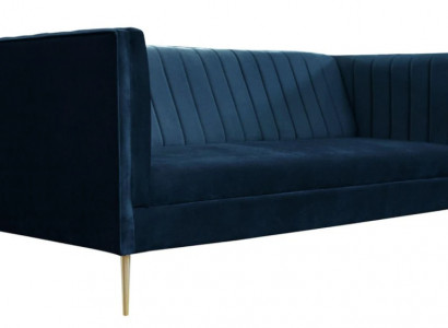 Zwee-Sëtz-Sofa Sofasen Textil Marineblo Reparatur Stoft Wunnzëmmer Design Canapéen Këssen