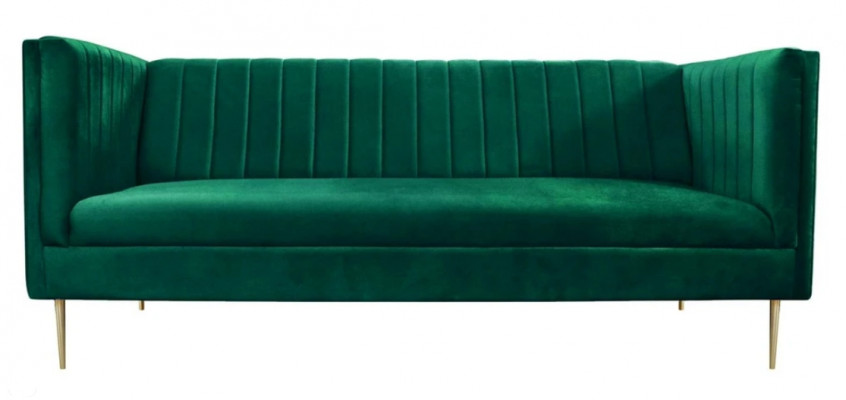 Zweisitzer Canapé Canapeë Gréng Stoff Couchen Polster Wunnzëmmer Design Luxus Textil