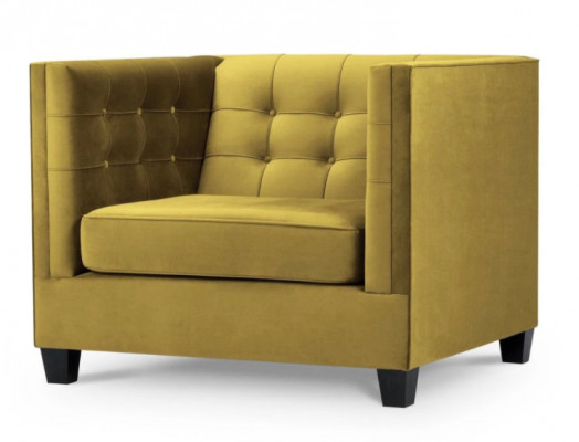 Fotell Chesterfield Textil Stoff Beige Kreativ Miwwelen Nei Wunnzëmmer