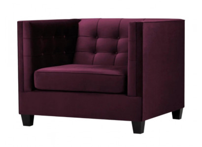 Fauteuil Chesterfield Textilstoff Violett Kreativ Miwwelen Neit Wunnzëmmer Modern