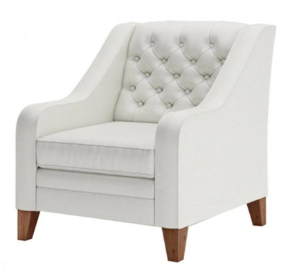 Fotell Textilstoff Wäiss Kreativ Miwwelen Nei Wunnzëmmer Modern Chesterfield