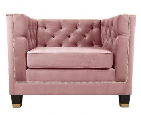Sessel Chesterfield Textil Stoff Lila Kreativ Miwwelen Nei Wunnzëmmer Modern