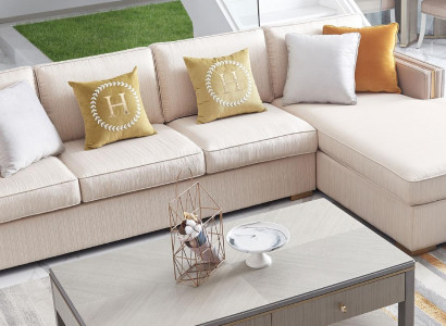 Ecksofa Textil Eck Wunnlandschaft Design Luxus Sofa Canapé Eckgarnitur Miwwel Nei