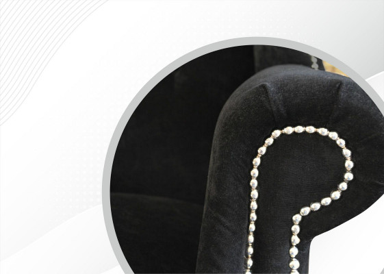 Sesseldesign Couch Chesterfield Textil Lounge Club Polster Sëtz Luxus 1-Sëtzer