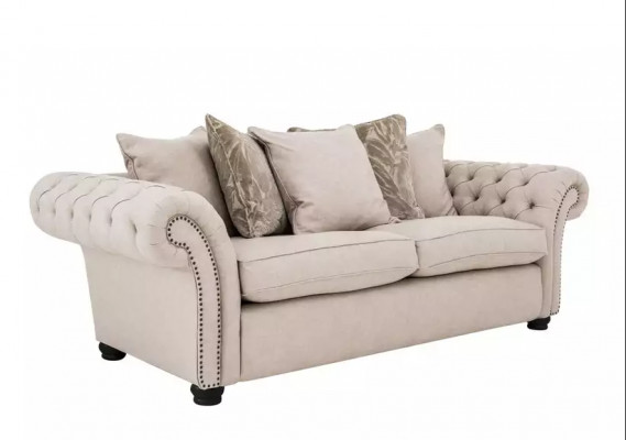 Landhausstil Miwwelen - Chesterfield Sofa Sëtz Gemittlech Canapé Stoff jvmoebel ®