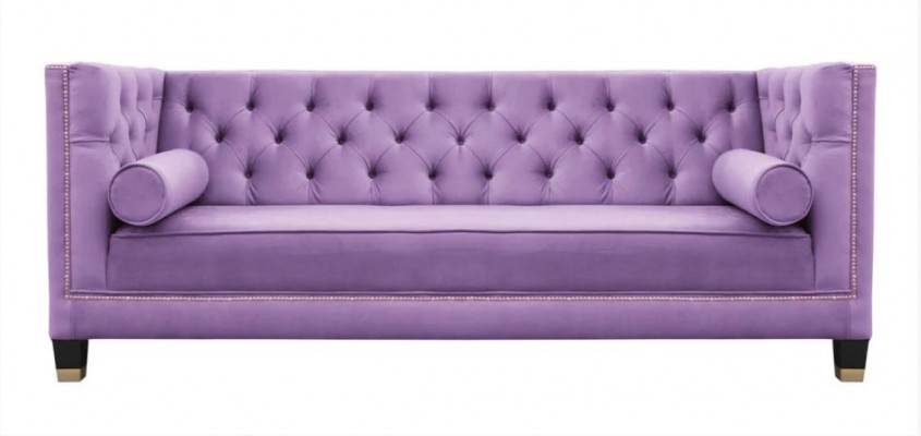 Chesterfield Dräisëtzer Stoff Wunnzëmmer Design Couchen Polster Canapé Canapéë Gréng