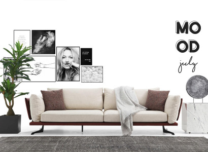 Zwee-Sëtz Sofa 2-Sëtzer Stoff Beige Modern Design Wunnzëmmer Luxus