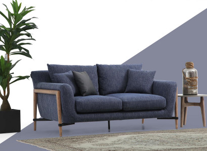 Zwee-Sëtz Sofa 2 Sëtz Stoff Sofas Modernen Design Wunnzëmmer Blo
