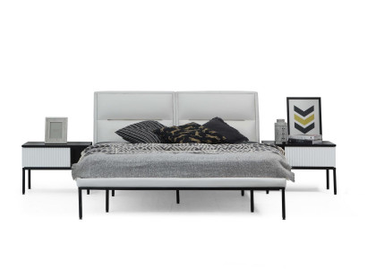 Bett Bettgestell Duebelbett Holz Modern Wäiss Schlofzëmmer Duebel Design
