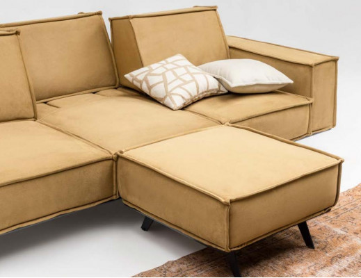 Sofagarnitur Sofa 4 Sëtzer Fauteuil Hocker Stoffsofa Polstersofa Brong