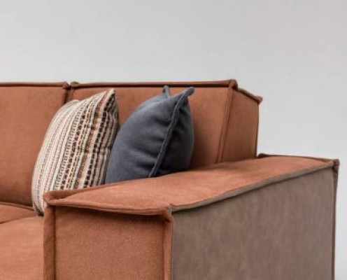 Ecksofa L-Form Polstersofa Stoffsofa Couch Braun Sofa Modern Stoff