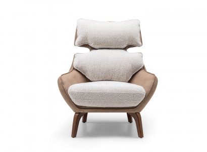 Moderne Sesel Wunnzëmmer Oueresessel Stoffsessel Beige Polster