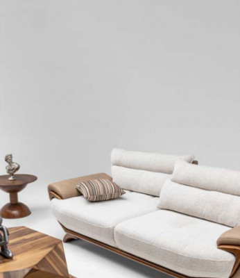 Komplett Sitzgrupp Drei-Plaz Kanapé Mat Fotell Beige 3-stéck Polstersofa Stoff