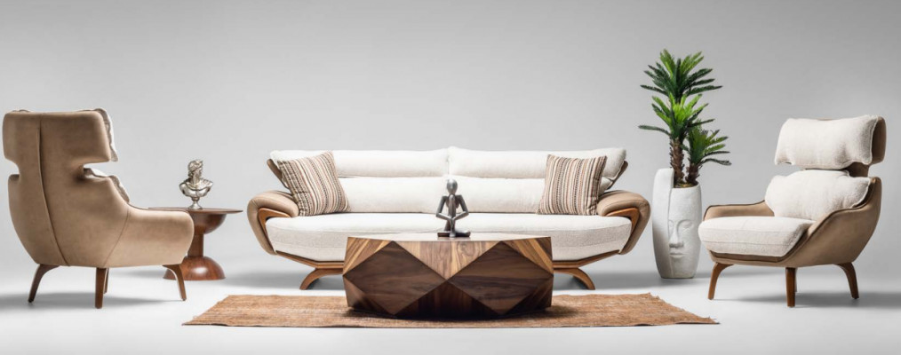 Komplett Sitzgrupp Drei-Plaz Kanapé Mat Fotell Beige 3-stéck Polstersofa Stoff