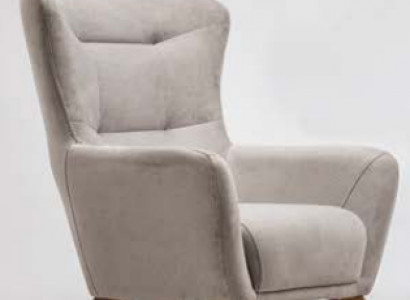 Fauteuil Canapé Wunnzëmmer Stoff-Fauteuil Griis Polstersëtz Einsitzer Sessell