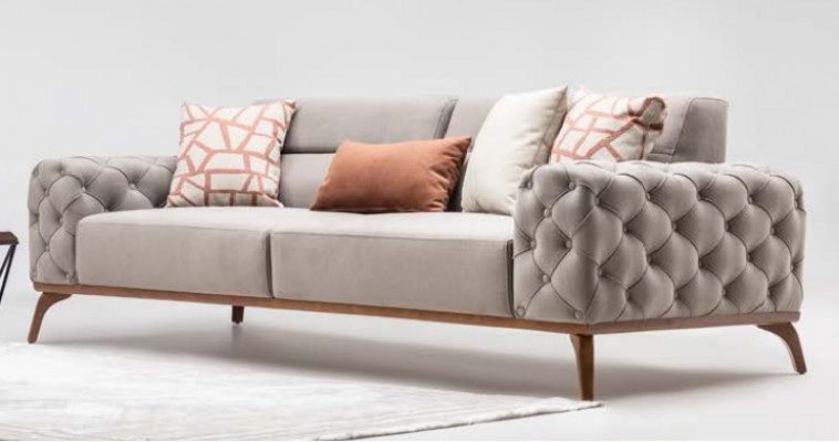 Couch Polstersofa Dräisëtzer Sofa 3 Sëtzer Stoffsofa Gro Moderne