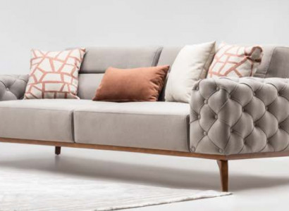 Couch Polstersofa Dräisëtzer Sofa 3 Sëtzer Stoffsofa Gro Moderne