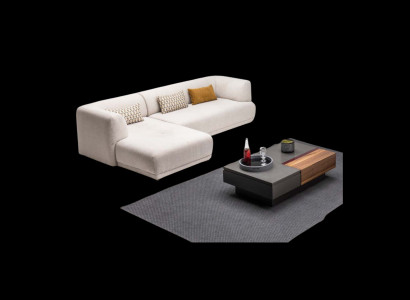 Eckgarnitur Ecksofa L-Form Stoffsofa Polstersofa Canapé Sofa Beige