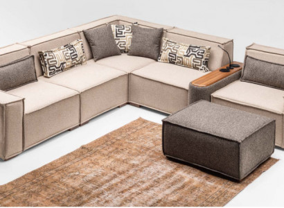 Komplett Ecksofa L Form Hocker Polstersofa Stoffsofa Beige Sofa Couch