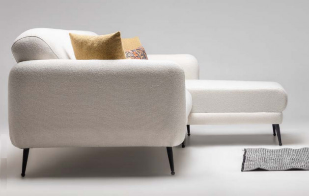 Eckgarnitur Ecksofa L-Form Stoffsofa Canapé Sofa Beige Dreiesessel Set