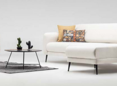 Eckgarnitur Ecksofa L-Form Stoffsofa Canapé Sofa Beige Dreiesessel Set