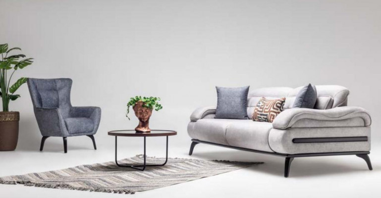 Designer Wunnzëmmer Sëtz Miwwelen Luxus Dräisëtzer Eensëtzer 2-Deeler Set