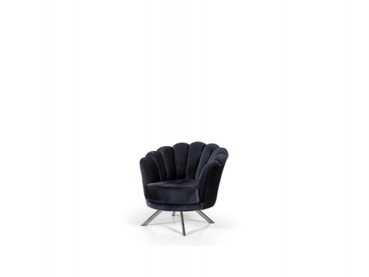 Cocktailsessel Fauteuil Ohrensessel Stoffsessel Schwaarz Polster Séier