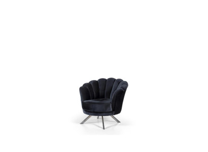 Cocktailsessel Fauteuil Ohrensessel Stoffsessel Schwaarz Polster Séier