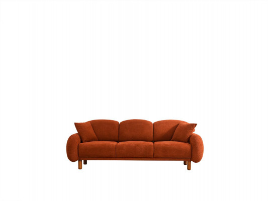 Polstergaang Orange Dräisëtzeger Sofa 3 Sëtz Stoffsofa Couch Modern