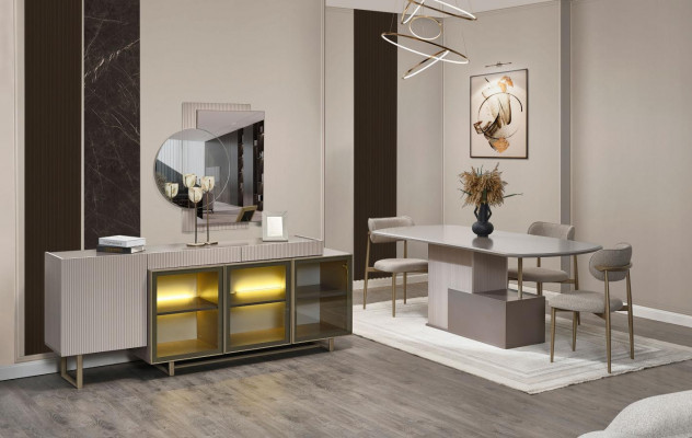 Sideboard Anrichte Holzschaf Schaf Kommode Beige Holz Iesszëmmer