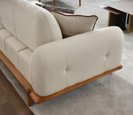 Canapé-Set Dräisëtzer Fautteuil Canapé Brong Stoff-Canapé 3-Stéck