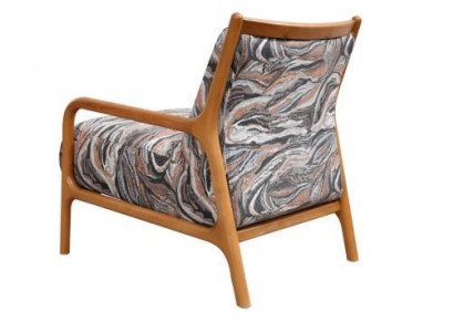 Sessel Klassesch Polstersessel Stoffsessel Stoff Holz Brong Eenzebett.