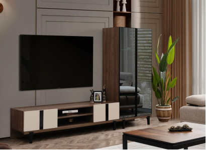 Designer Wunnzëmmer Garnitur Edel TV-Stänner Luxus Lowboard 2-deelzeg