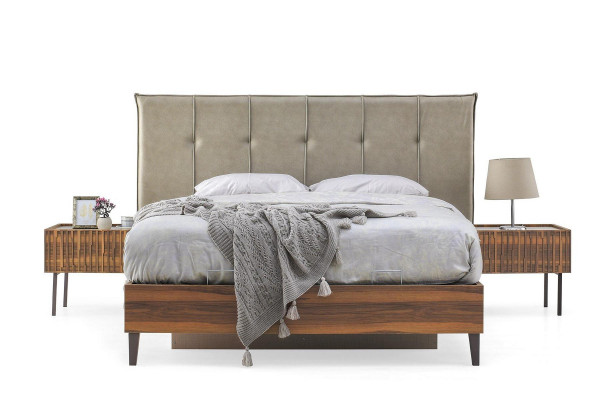 Modern Schlofkummer Polsteruergarnitur Designer Duebelbett Holz Konsolen