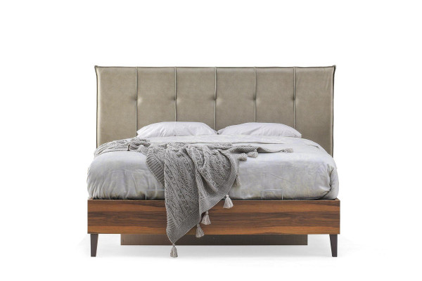 Braune Duebelbett Designer Bett Schlofzëmmer Schlofbett Bettrahmen