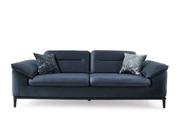 Blo Polstersofa Stilvollen Dräisëtzer Stoffssofa Edel 3-Sëtzer Couch