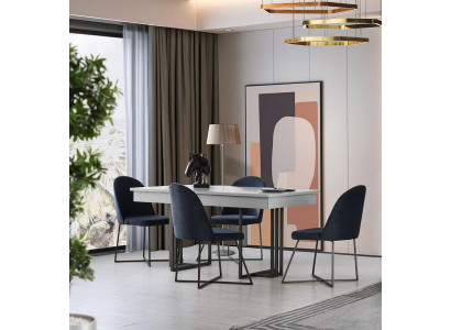 Designer Kichegrupp Iesszëmmer Miwwelen Iessstack Iessdësch Still 7-deel Nei