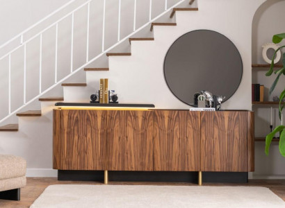 Anrichte Säitestack Schaf Holzkabinett Holz Braun Kommode Miwwelstécker