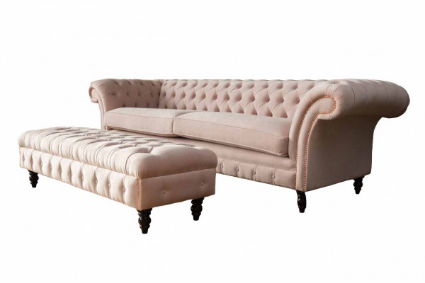 Foussstell Hocker Polstersëtz Hocker Sëtzstull Ottoman Chesterfield