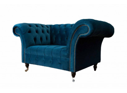 Chesterfield Fauteuil Design Polster Sofa Canapé Blo Textil Miwwelen