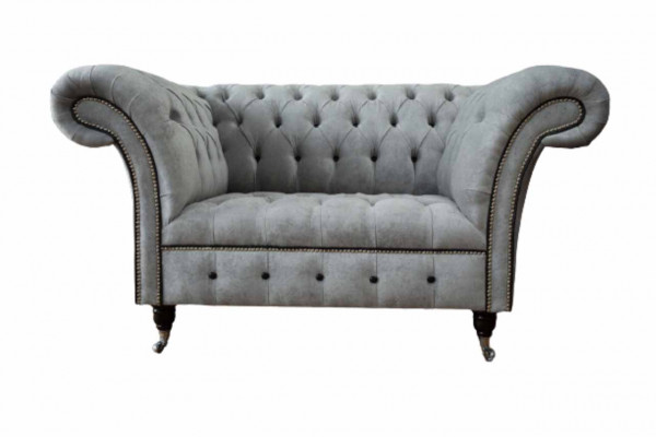 Chesterfield Fauteuil Stoff Wunnzëmmer Design Polster Textil Design Luxus