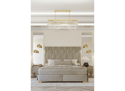 Graut Schlofzëmmer Duebelbett Designer Nuetsdëscher Luxus 3-Deeler Set