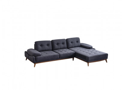 Blo Wäizëmmer Ecksofa L-Form Couch Stilvollt Sofa Designer Sëtzméiwer