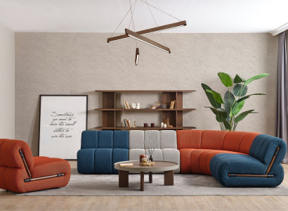 Wunnzëmmer Sëtzgrupp Designer L-Form Polstersofa Relax Luxus Fauteuil