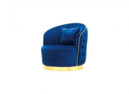 Blo Chesterfield-Fauteuil Wunnzëmmer Rundfauteuil Designer Einsëtzer