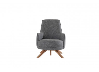 Moderne Wunnzëmmer Sofa Eenziichter Polstersëtz Relax Sëtz Holzféiss Nei