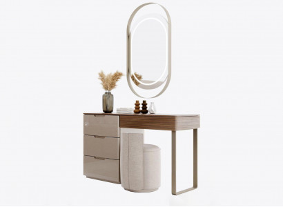 Schlofzëmmer Set Luxus Schminktisch a Spigel Hocker Design nei 3-Stéck-Set