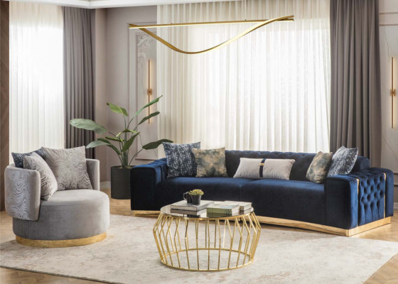 Design Sëtz Luxus Einsëtzeger Modern Lehn Textil 1 Sëtz Miwwel Einsëtzeger