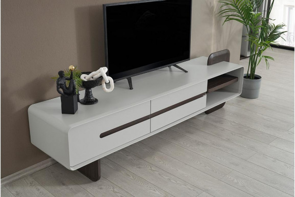 Wäisst niddrëgt Schief modern RTV 2-dieries Wunnzëmmer Sideboard Holzmiwwel